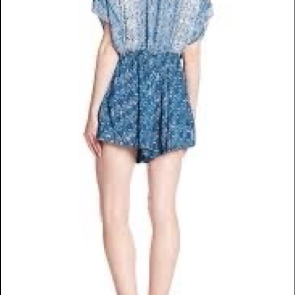 Free People Arizona blue floral romper (M) - Picture 3 of 8